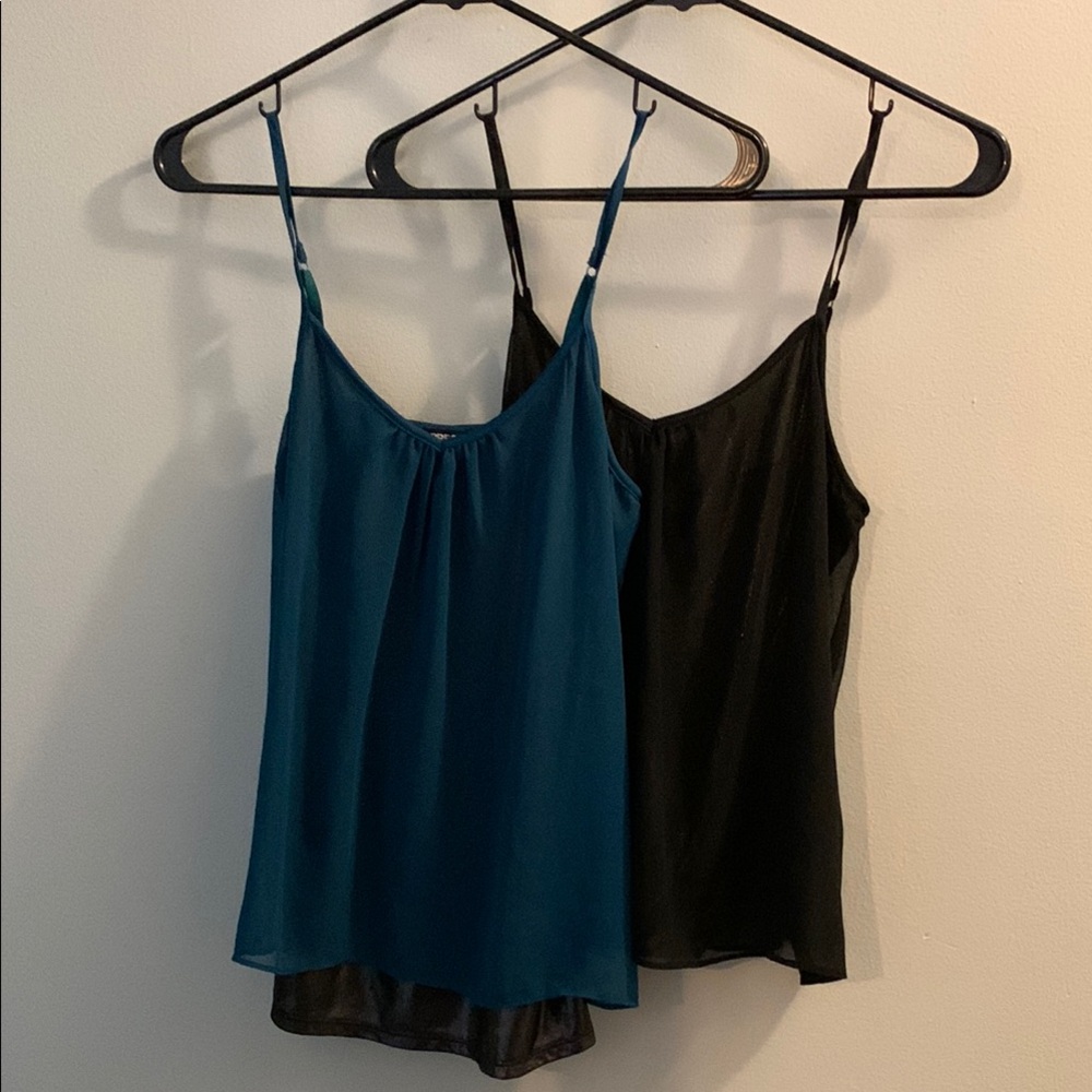 Express Elegant Women's Teal and Black Tops
